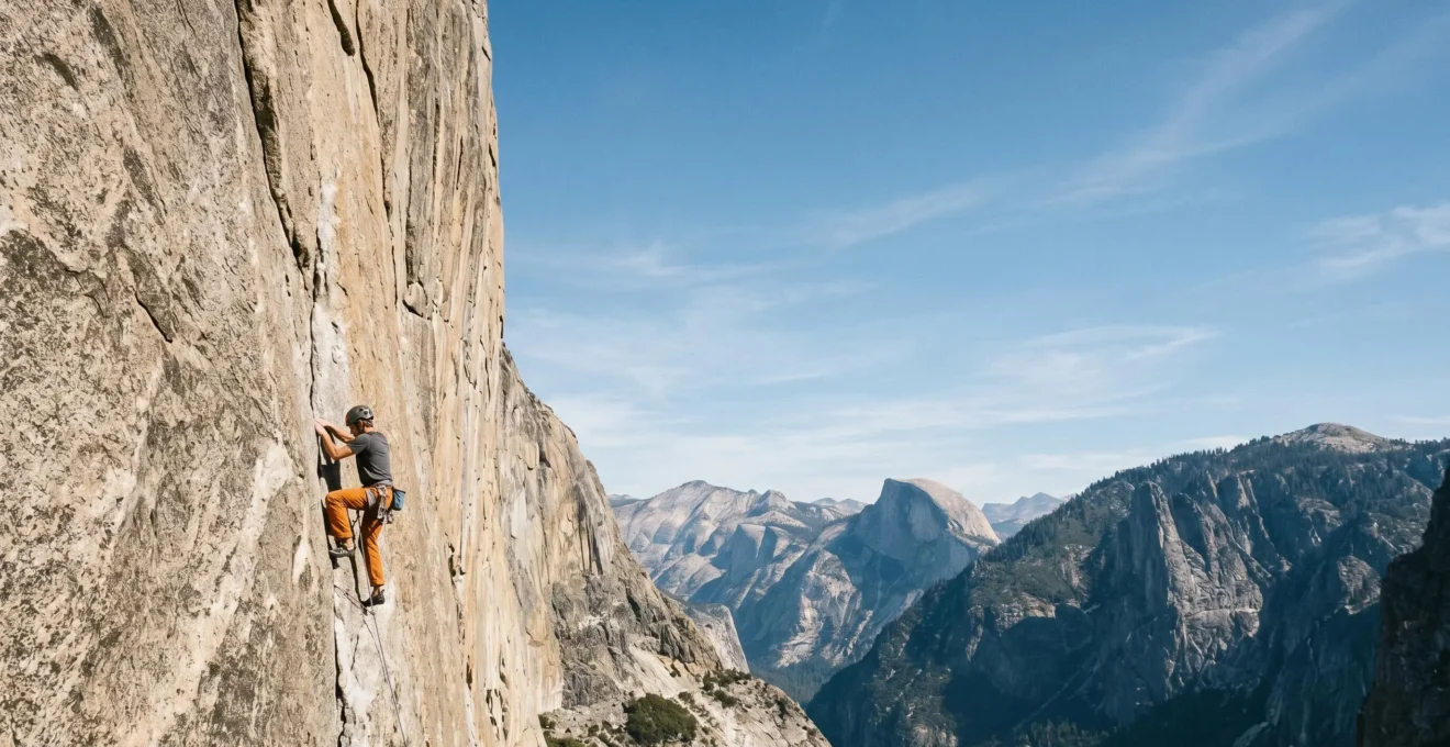Extreme athlete in mid-action experiencing controlled fear during high-adrenaline sport