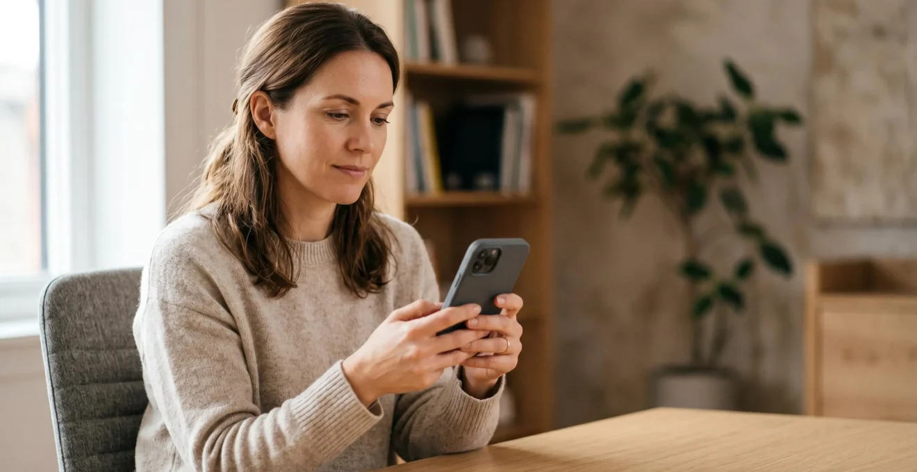 Person reviewing healthcare options on smartphone with medical consultation interface visible