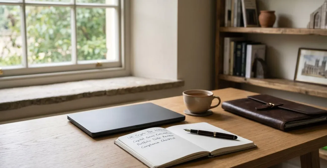 Professional tax compliance scene with organized financial documents and secure digital workspace
