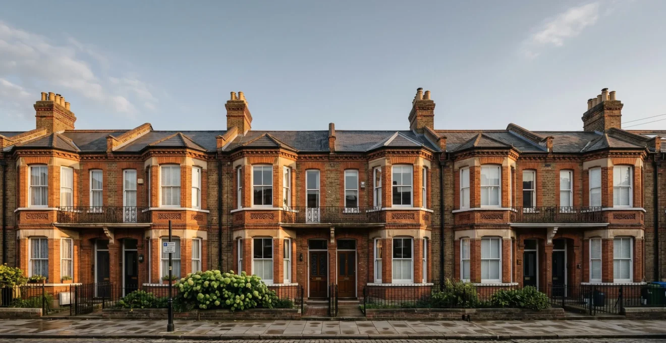 Victorian terrace house exterior with original architectural features preserved during energy retrofit renovation